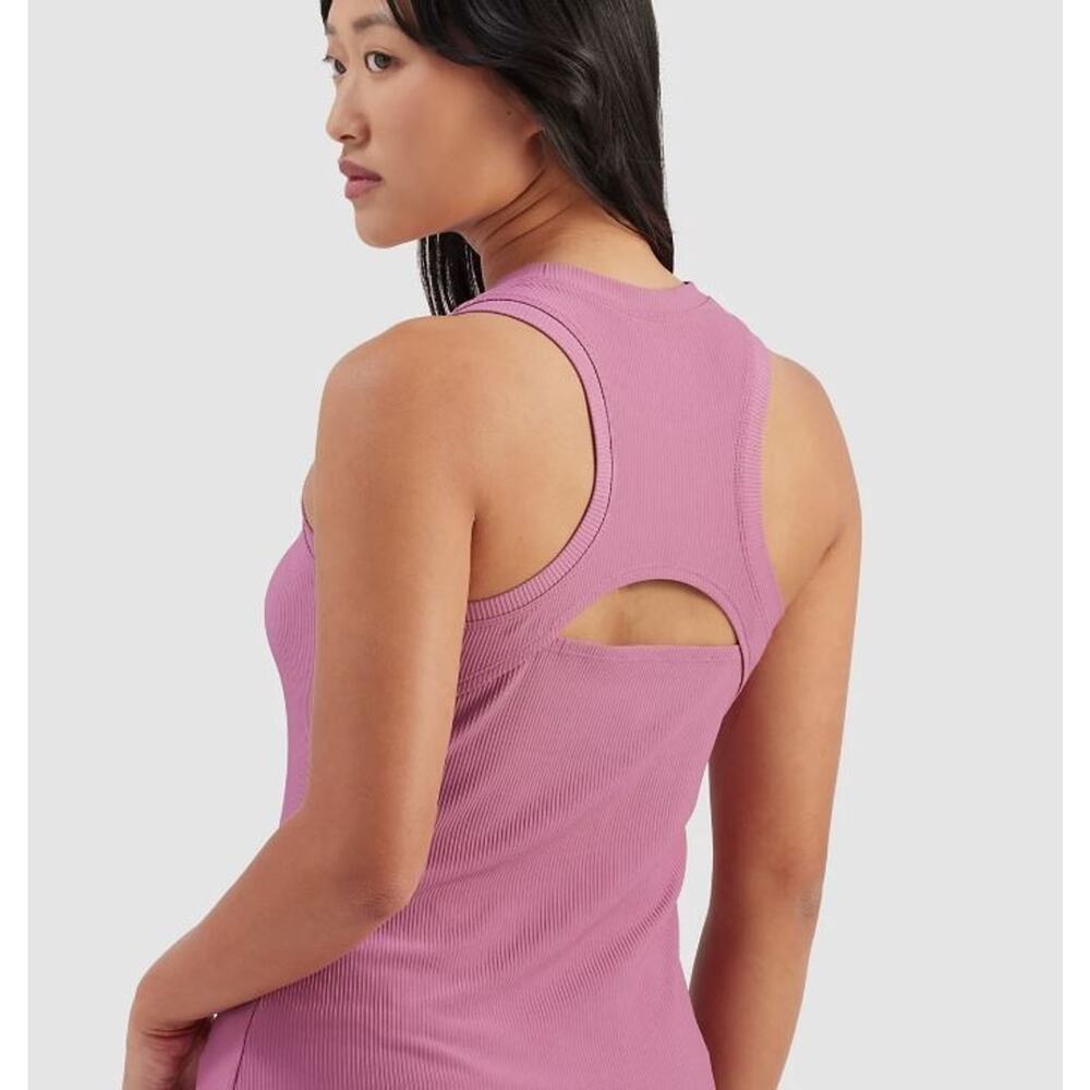 Freely Women's Haven‎ Ribbed Scoop Neck Sleeveless Tank Top in Mellow Mauve XS